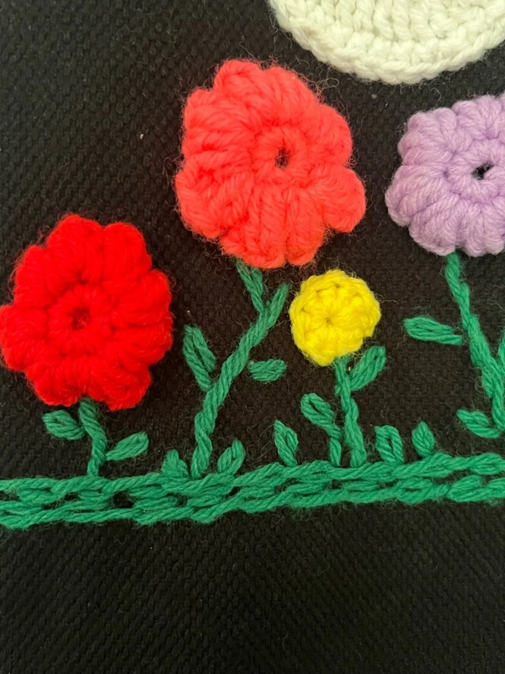 Vintage 90’s IKEA Embroidered Knit Floral Retro Boho Throw Pillow Cover 19X19